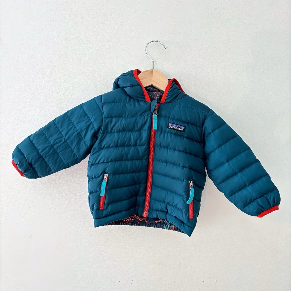 Patagonia Kids Puffer Jacket - Teal and Red